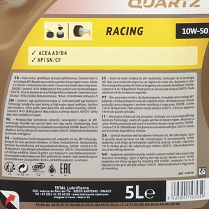 Total Quartz Racing 10W50 5L